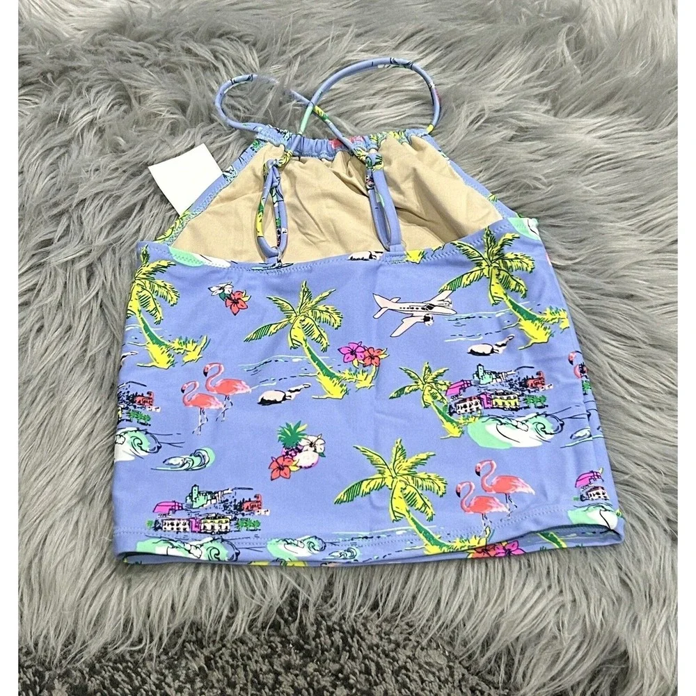 Shade‎ Critters Girls Adjustable Swim Tank Size 8 Tropical Travels Palm Tree